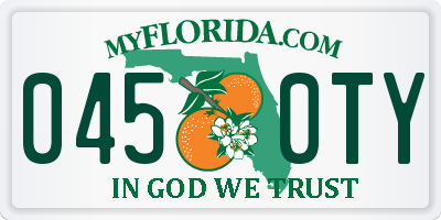 FL license plate 0450TY
