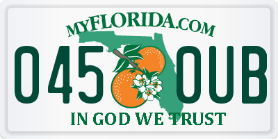 FL license plate 0450UB