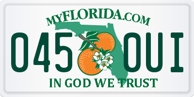 FL license plate 0450UI
