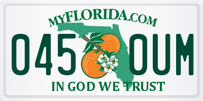 FL license plate 0450UM