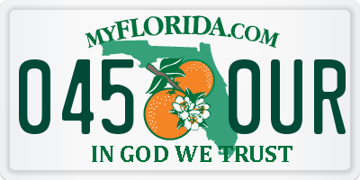 FL license plate 0450UR
