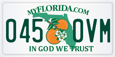 FL license plate 0450VM