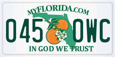 FL license plate 0450WC