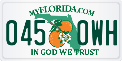 FL license plate 0450WH