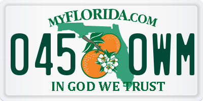 FL license plate 0450WM