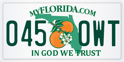 FL license plate 0450WT