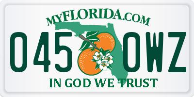 FL license plate 0450WZ