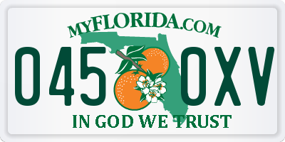 FL license plate 0450XV