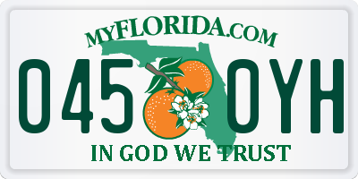 FL license plate 0450YH