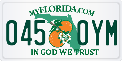 FL license plate 0450YM