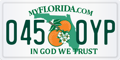 FL license plate 0450YP