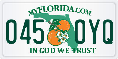 FL license plate 0450YQ