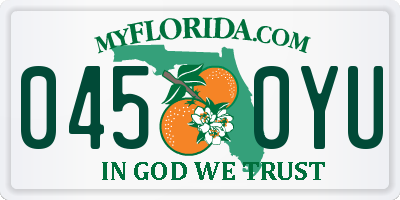 FL license plate 0450YU