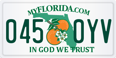 FL license plate 0450YV
