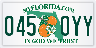 FL license plate 0450YY