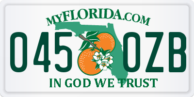 FL license plate 0450ZB