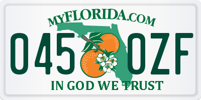FL license plate 0450ZF
