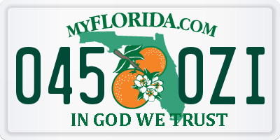FL license plate 0450ZI