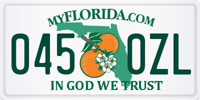 FL license plate 0450ZL