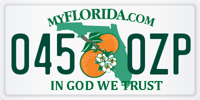 FL license plate 0450ZP