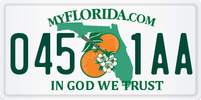 FL license plate 0451AA