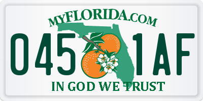 FL license plate 0451AF