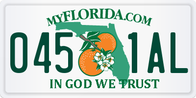 FL license plate 0451AL