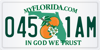 FL license plate 0451AM