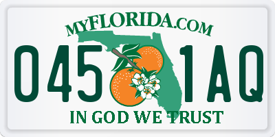 FL license plate 0451AQ