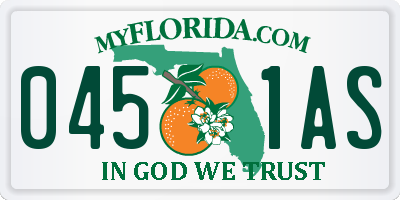FL license plate 0451AS