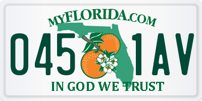 FL license plate 0451AV