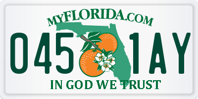 FL license plate 0451AY