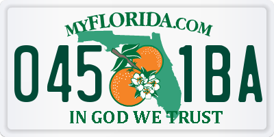 FL license plate 0451BA