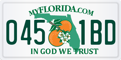 FL license plate 0451BD