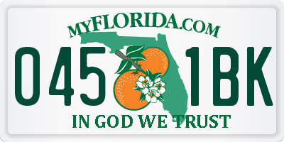 FL license plate 0451BK