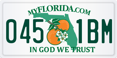 FL license plate 0451BM