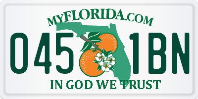 FL license plate 0451BN