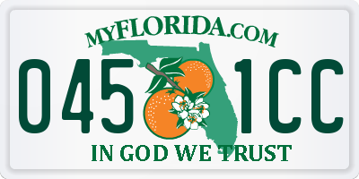 FL license plate 0451CC
