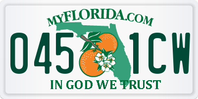 FL license plate 0451CW