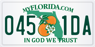 FL license plate 0451DA