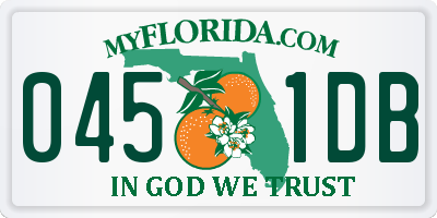 FL license plate 0451DB