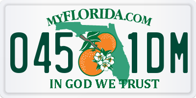 FL license plate 0451DM