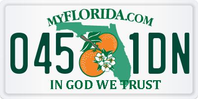 FL license plate 0451DN