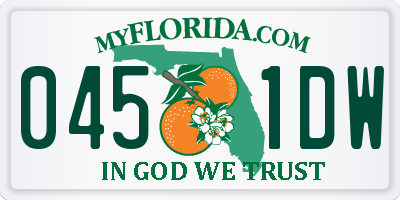 FL license plate 0451DW