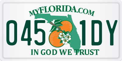 FL license plate 0451DY