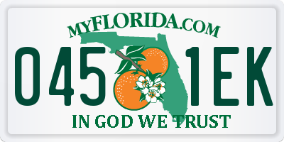 FL license plate 0451EK