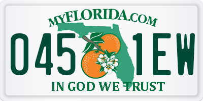 FL license plate 0451EW