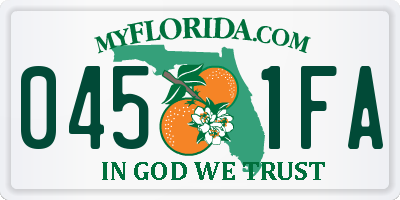FL license plate 0451FA