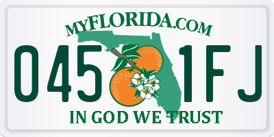 FL license plate 0451FJ