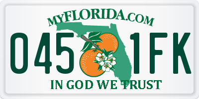 FL license plate 0451FK